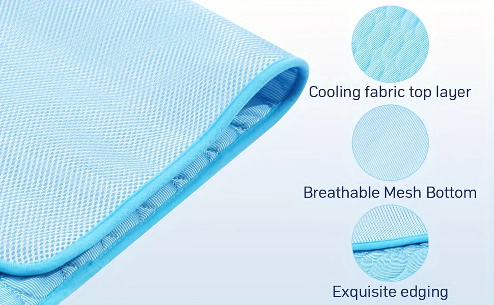 Self-Cooling Pet Mat for Dogs & Cats – Ice Cold Summer Sleeping Pad, Breathable & Washable Cooling Blanket for Crate, Bed, Floor & Travel