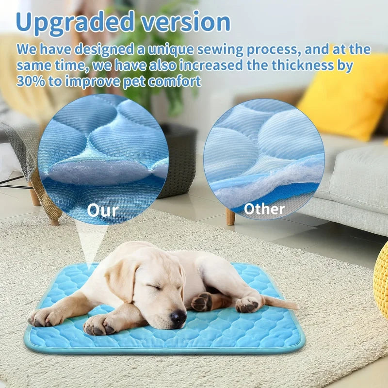 Self-Cooling Pet Mat for Dogs & Cats – Ice Cold Summer Sleeping Pad, Breathable & Washable Cooling Blanket for Crate, Bed, Floor & Travel