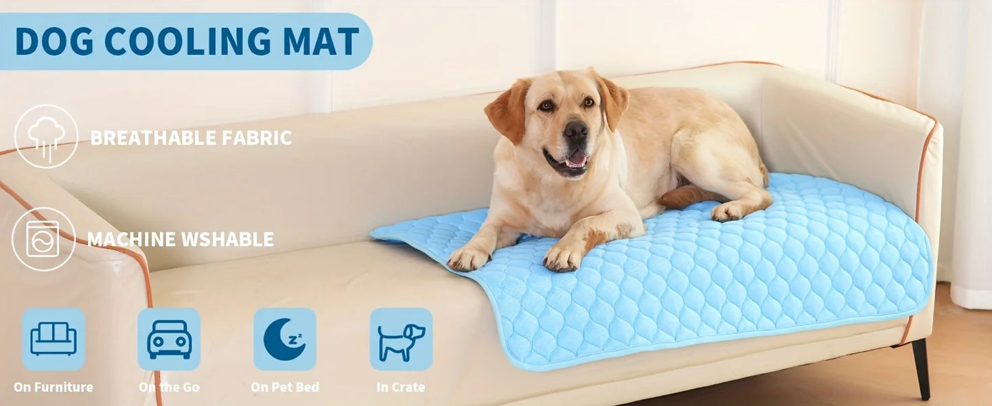 Self-Cooling Pet Mat for Dogs & Cats – Ice Cold Summer Sleeping Pad, Breathable & Washable Cooling Blanket for Crate, Bed, Floor & Travel