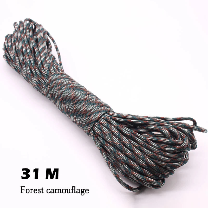 31M Paracord Cord 7 Cores 550 Tactical Rope Diameter 4mm for Outdoor Camping Survival Lanyard Parachute Rope Hiking Tent Accessories