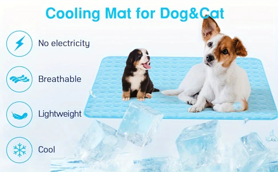 Self-Cooling Pet Mat for Dogs & Cats – Ice Cold Summer Sleeping Pad, Breathable & Washable Cooling Blanket for Crate, Bed, Floor & Travel