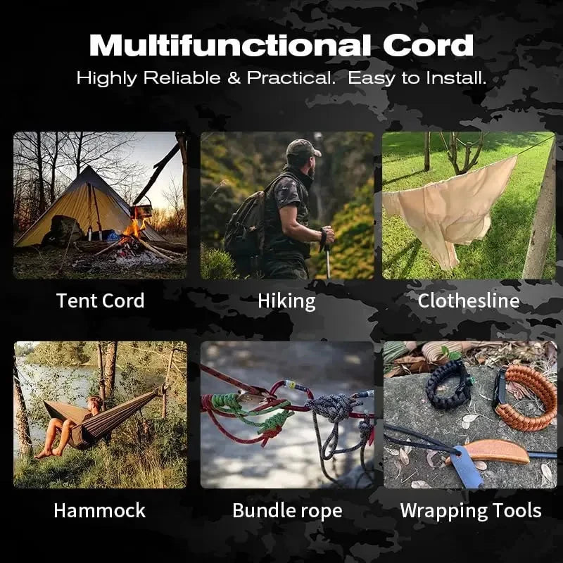 31M Paracord Cord 7 Cores 550 Tactical Rope Diameter 4mm for Outdoor Camping Survival Lanyard Parachute Rope Hiking Tent Accessories