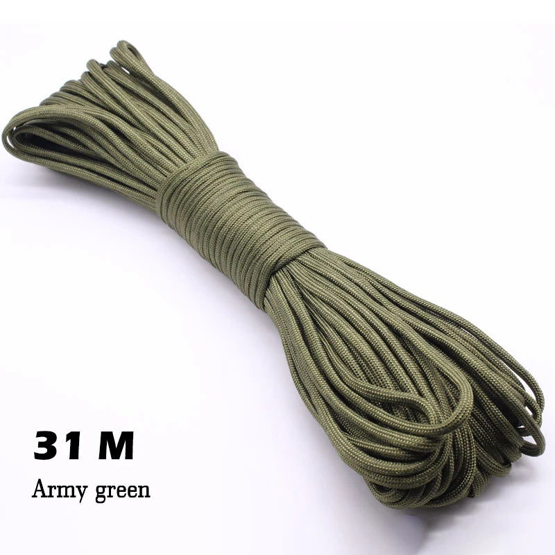 31M Paracord Cord 7 Cores 550 Tactical Rope Diameter 4mm for Outdoor Camping Survival Lanyard Parachute Rope Hiking Tent Accessories