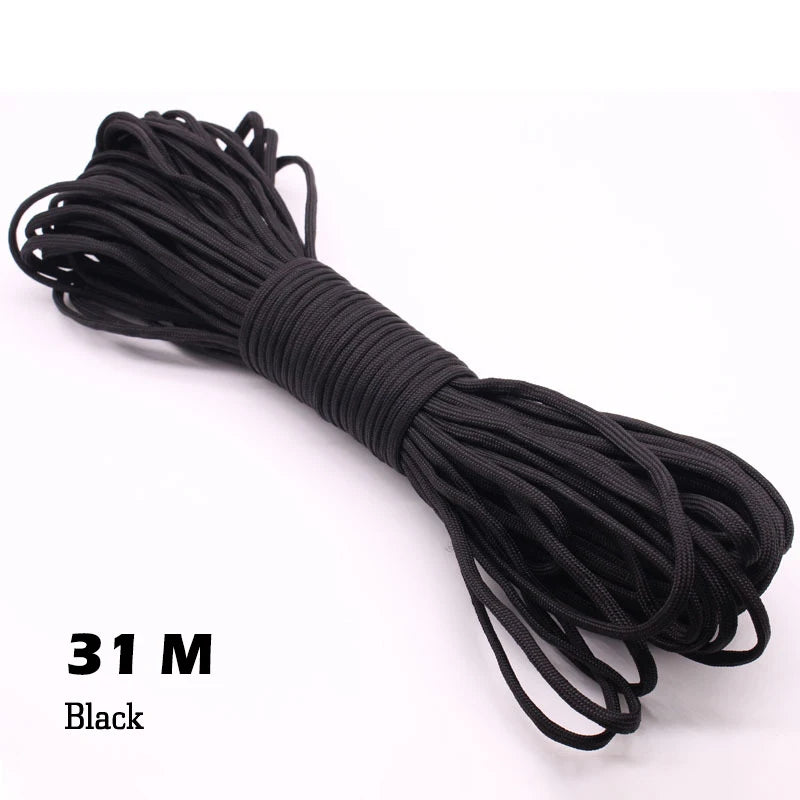 31M Paracord Cord 7 Cores 550 Tactical Rope Diameter 4mm for Outdoor Camping Survival Lanyard Parachute Rope Hiking Tent Accessories