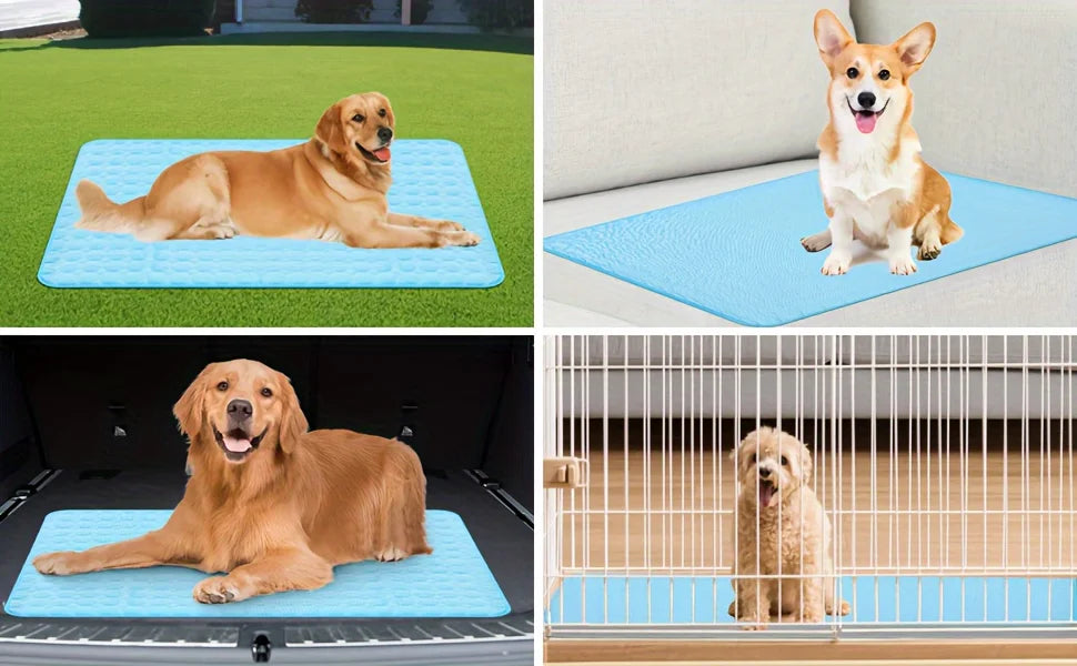 Self-Cooling Pet Mat for Dogs & Cats – Ice Cold Summer Sleeping Pad, Breathable & Washable Cooling Blanket for Crate, Bed, Floor & Travel