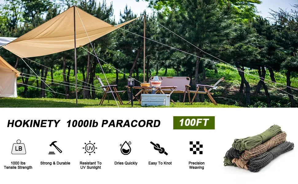 31M Paracord Cord 7 Cores 550 Tactical Rope Diameter 4mm for Outdoor Camping Survival Lanyard Parachute Rope Hiking Tent Accessories