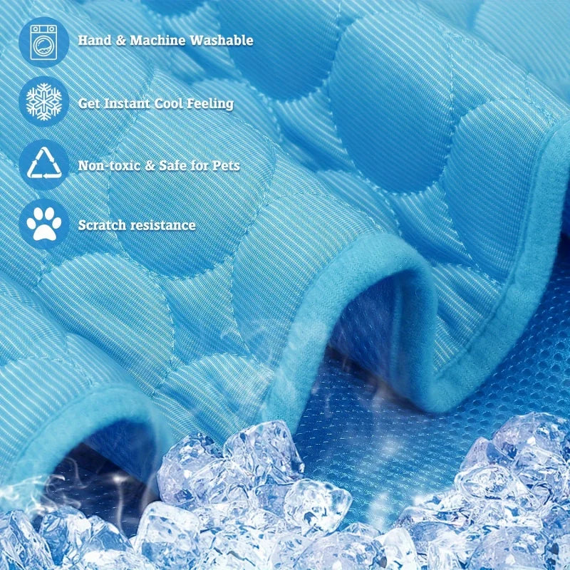Self-Cooling Pet Mat for Dogs & Cats – Ice Cold Summer Sleeping Pad, Breathable & Washable Cooling Blanket for Crate, Bed, Floor & Travel