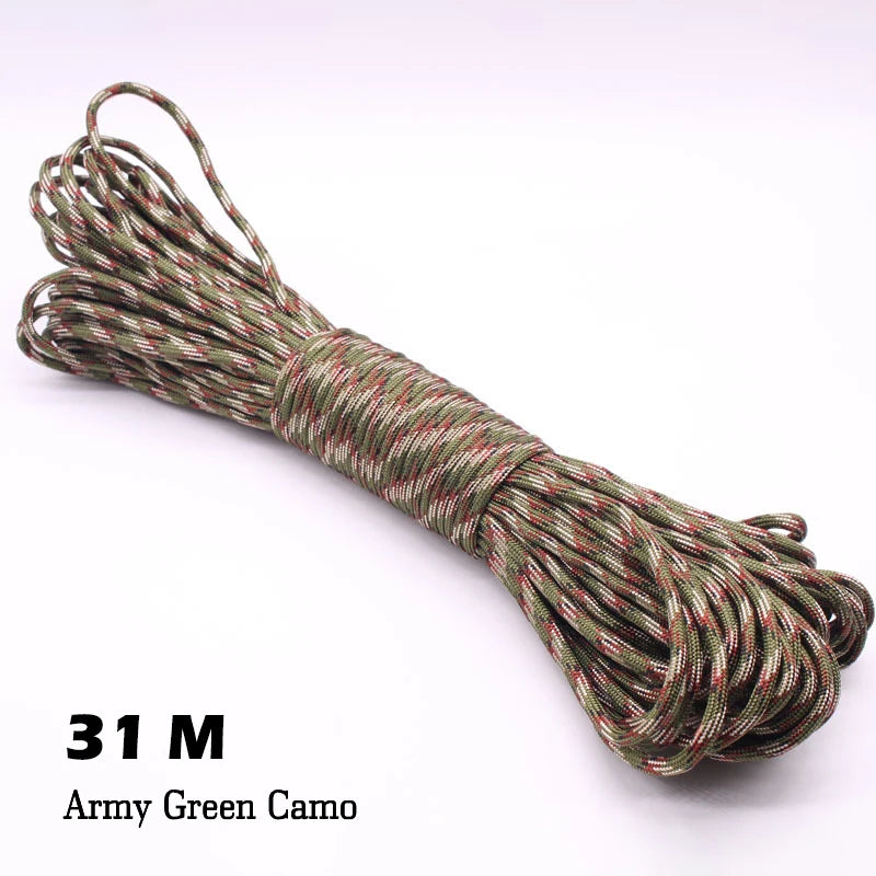31M Paracord Cord 7 Cores 550 Tactical Rope Diameter 4mm for Outdoor Camping Survival Lanyard Parachute Rope Hiking Tent Accessories